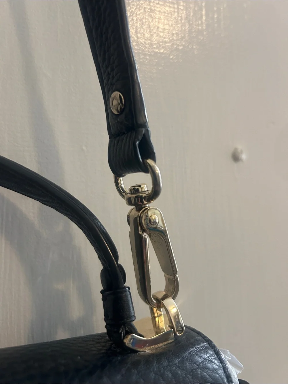 kate spade Black Pebbled Leather Satchel with Top Handle